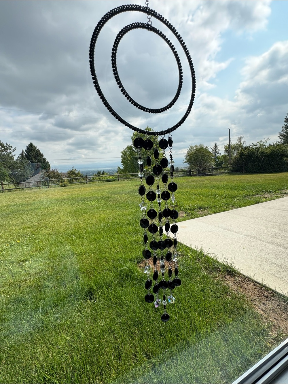 Black Beaded Hoop Sun Catcher